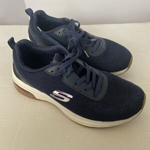 Skechers Pulse Air Running Shoe Womens SZ 8.5 Navy White Memory Foam Sneakers